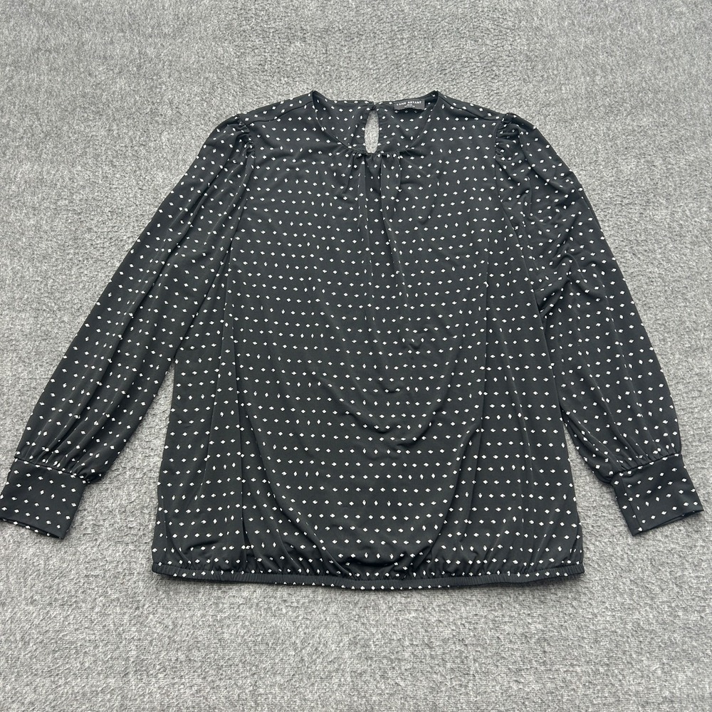 Lane Bryant Womens Plus Size 22/24 Pullover Blouse Top Long Sleeve Black Shirt